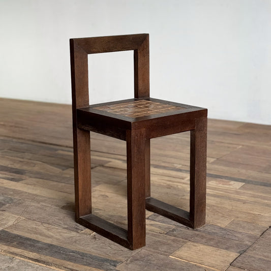 拼接柚木小椅