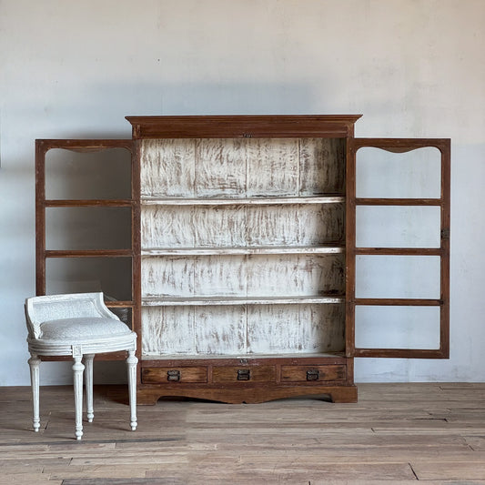 雙門柚木玻璃櫃