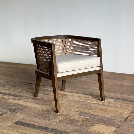 橢圓藤面單椅-咖