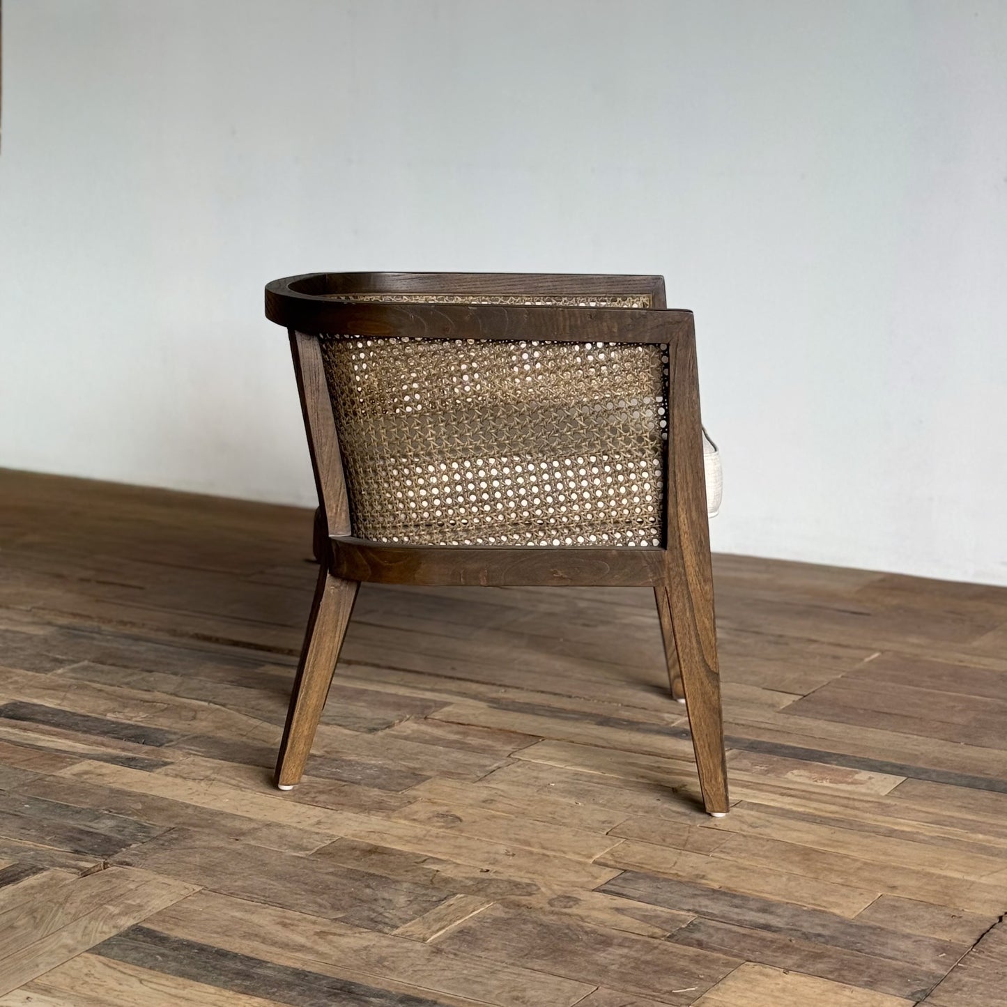 橢圓藤面單椅-咖