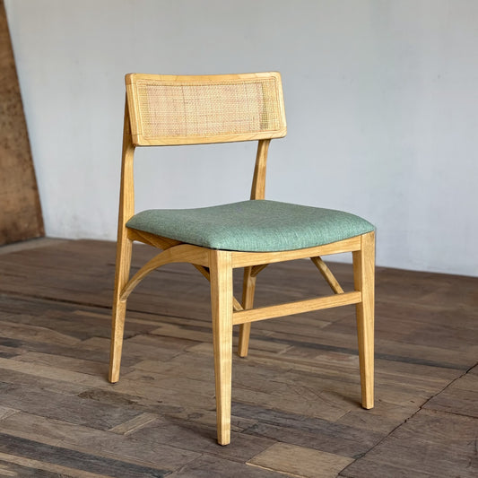 露娜籐背餐椅-綠